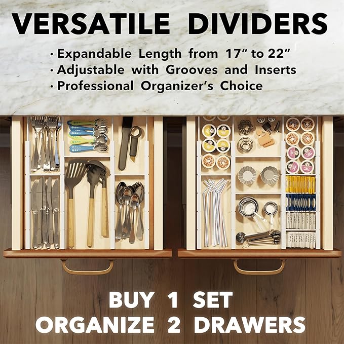 SpaceAid Bamboo Drawer Dividers - Image 5