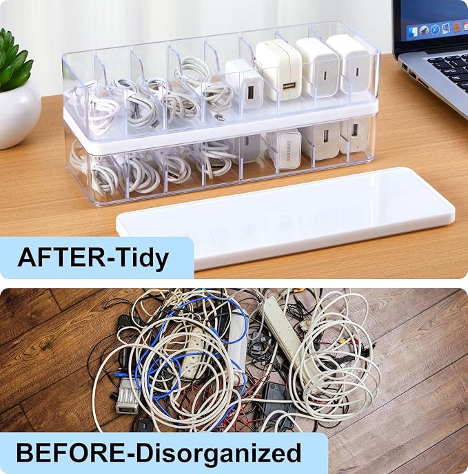 Tatuo 6 Pcs Cord Organizer for Drawer Desktop, Cable Organizer Box - Image 6