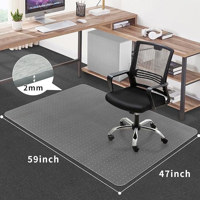 Office Chair Mat for Carpet Floors, Sturdy PVC Computer Chair Mats Anti-Slip - Image 4