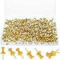 220 Count Gold Push Pins, Standard Plastic Head Steel Point Gold Thumb Tacks by BornforArt