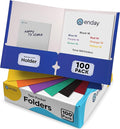 Paper Folders with Pockets Assorted Colors by Enday