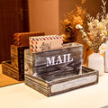 OKSQW Farmhouse Wood Desktop Desk Mail Organizer by WelcometoOKSQW