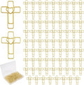 80 PCS Gold Heart Cross Paper Clips, Journaling, Church Events, Teacher by Unknown