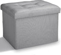 LINMAGCO Small Storage Ottoman Stool Foot Rest Stool Under Desk Stool Short by LINMAGCO