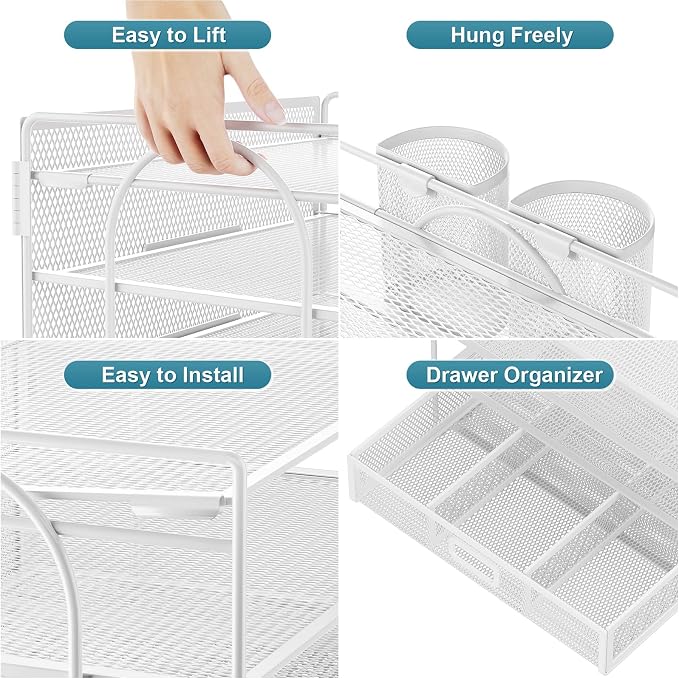 Marbrasse Desk Organizer and Accessories Polystyrene, 4-Tier Paper File Letter - Image 3