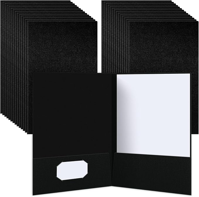 25 Pack 9" x 14.5" Legal Size Folders Linen Presentation Folders Bulk by Janlaugh