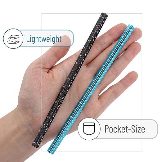 Mr. Pen- Small Architectural Scale Ruler, 6 Inch, 2 Pack | Black and Blue - Image 6