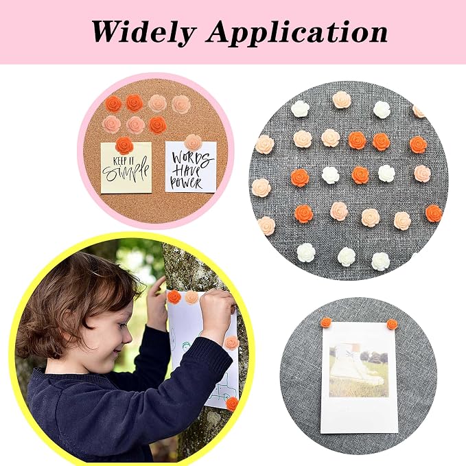 YOUDEFUL 60Pcs Decorative Pushpins, Cork Board Tacks, Bulletin Board Tacks - Image 3
