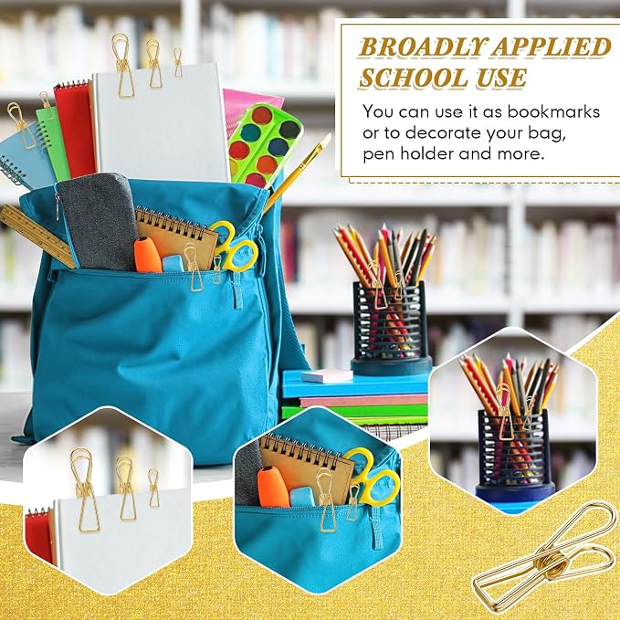 100 Pcs Paper Clips Metal Wire Hollow Out Clothespins Multi Purpose Utility - Image 3