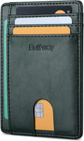 Buffway Slim Minimalist Front Pocket RFID Blocking Leather Wallets by Buffway