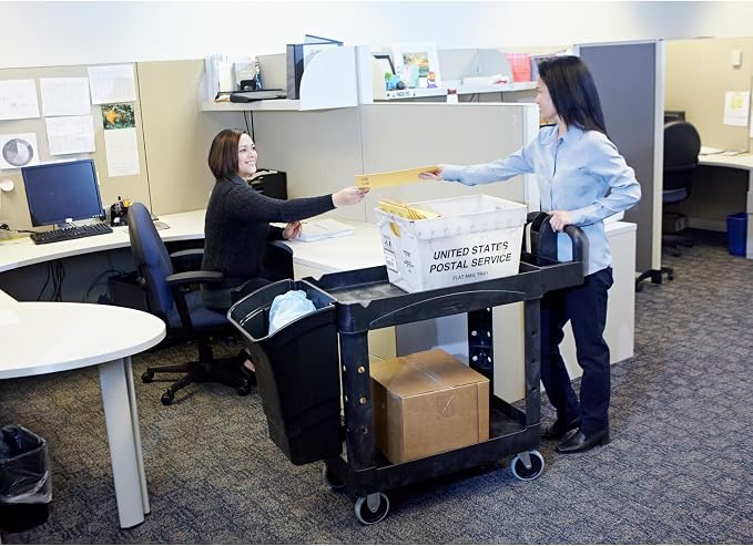 Rubbermaid Commercial Products 2-Shelf Utility/Service Cart, Lipped Shelves - Image 17