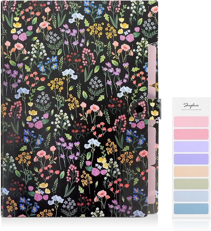 SKYDUE Accordion File Organizer, Floral Expanding File Folders - Image 2