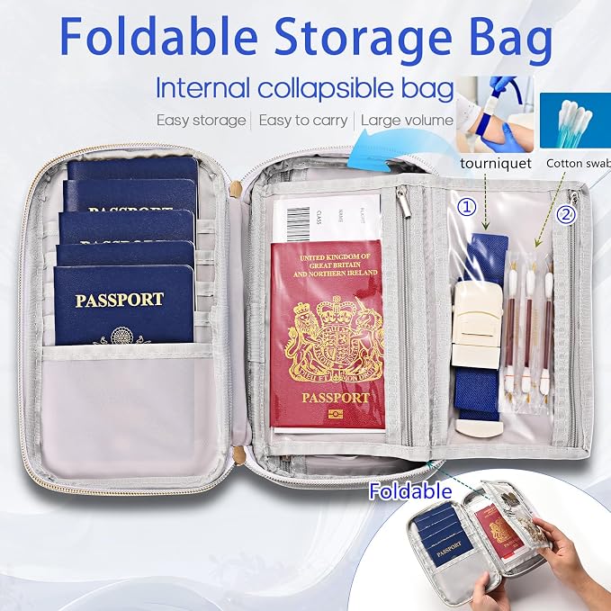 Multifunctional, Valuable Practical, RFID Family Passport Holder, Travel Wallet - Image 2