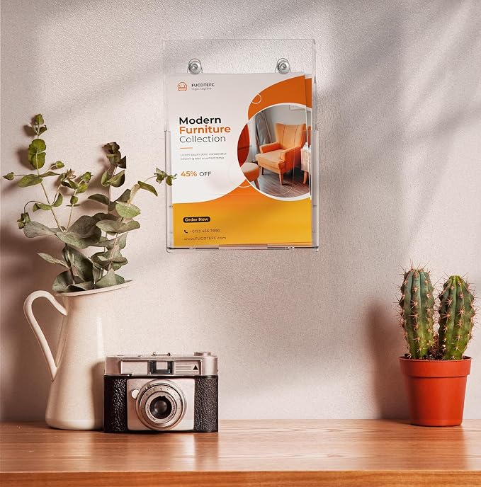 FUCDTEFC Acrylic Brochure Holder 8.5x11 & 4 x9 Inches, Pamphlet Flyer Holder - Image 8