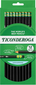 Ticonderoga Wood-Cased Pencils, Unsharpened, #2 HB Soft by Ticonderoga