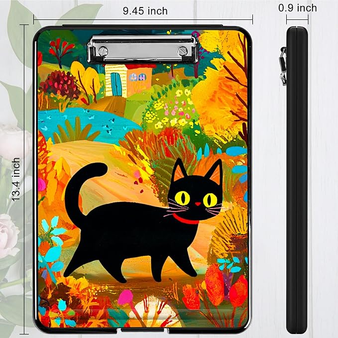 Black Cat in Autumn A4 Clipboard - Image 4