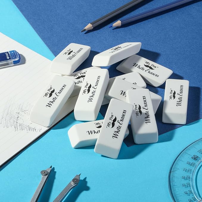 Mr. Pen- White Pencil Eraser, 12 Pack | Large Latex Free Block Erasers - Image 7
