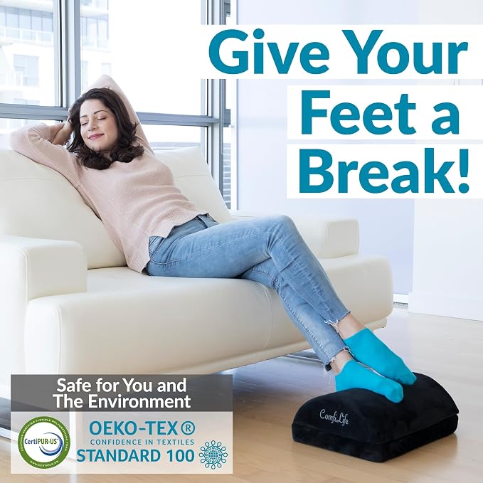 ComfiLife Foot Rest for Under Desk at Work – Adjustable Height Memory Foam Foot - Image 6