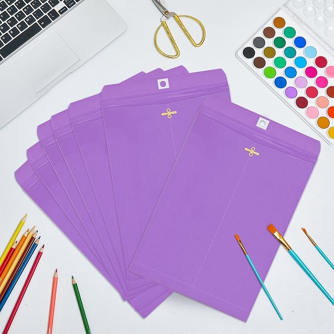Geyee 100 Pcs Clasp Manilla Envelopes 10 x 13 Inch Gummed Colored Envelopes - Image 4