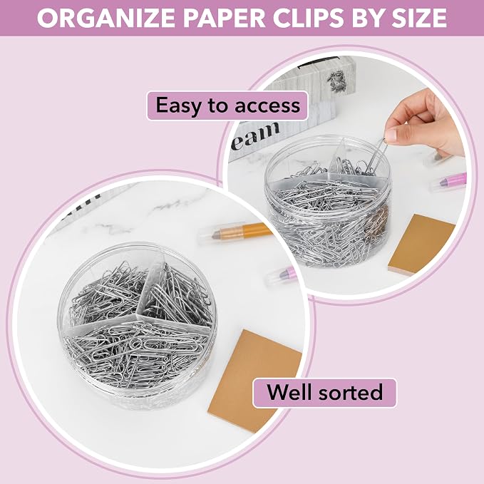 Mr. Pen- Silver Paper Clips, 3 Sizes, Medium and Large | Steel Paper Clips - Image 2