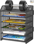 6 Tier Paper Organizer Letter Tray, Metal Mesh Paper Tray Organizer by FANXIYQ