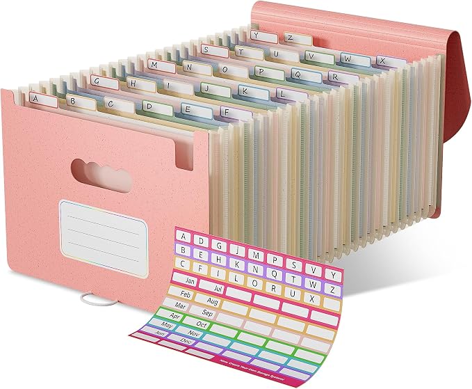 EcoStash Wheat Straw Accordion File Organizer, 26 Pockets Expanding File Folder by EcoStash