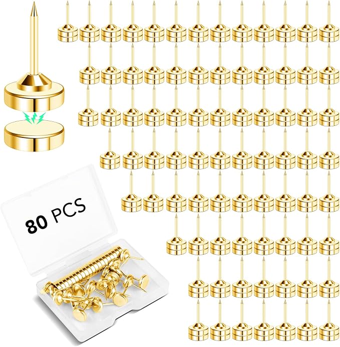E BAVITE 80 Set Magnetic Push Pins, Flat Push Pin, Magnetic Thumb Tacks by EBAVITE