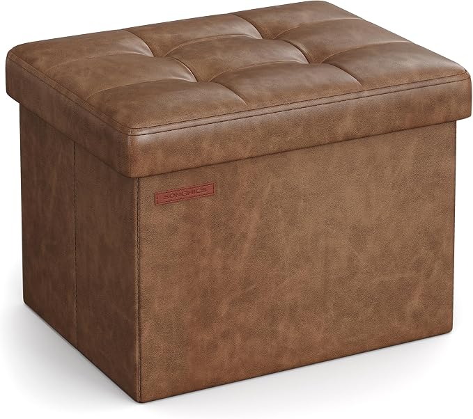 SONGMICS Small Folding Storage Ottoman, Foot Rest Stool, Cube Footrest by Unknown