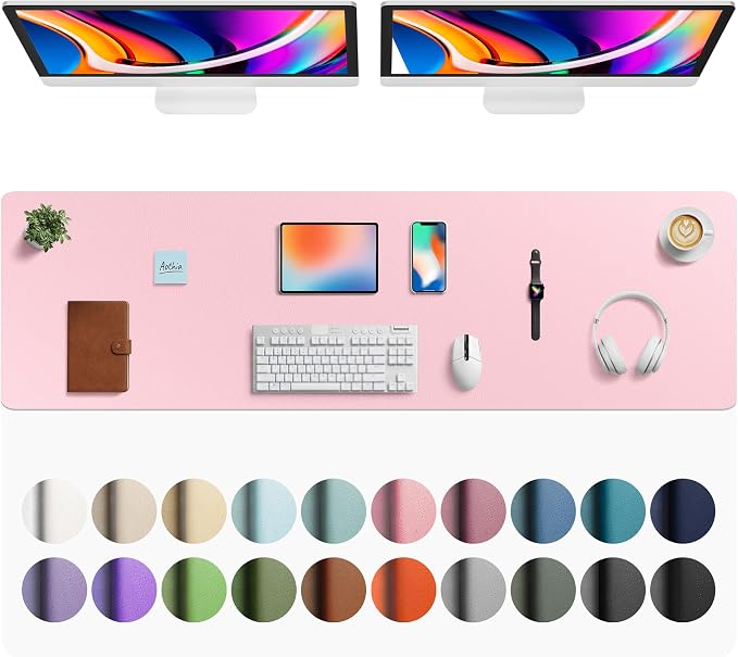 Aothia Faux Leather Desk Mat by AothiaSimpleNaturalUnique