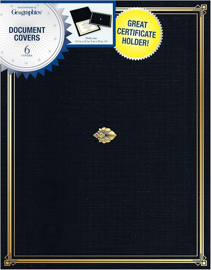 Geographics Classic Linen Certificate/Document Covers, 12.5” x 9.75” by Geographics