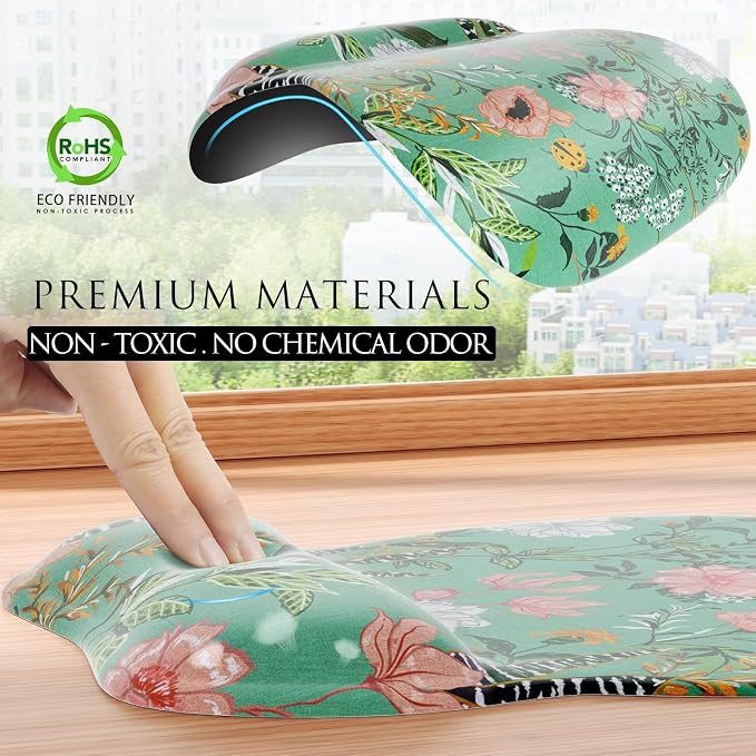 MROCO Ergonomic Mouse Pad Gel Wrist Rest, 9.4 x 8.1 in, Garden Whispers | - Image 5
