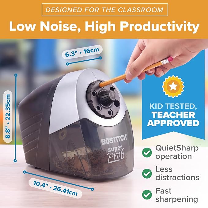 Bostitch Office SuperPro 6 Commercial Electric Pencil Sharpener, Heavy Duty - Image 5