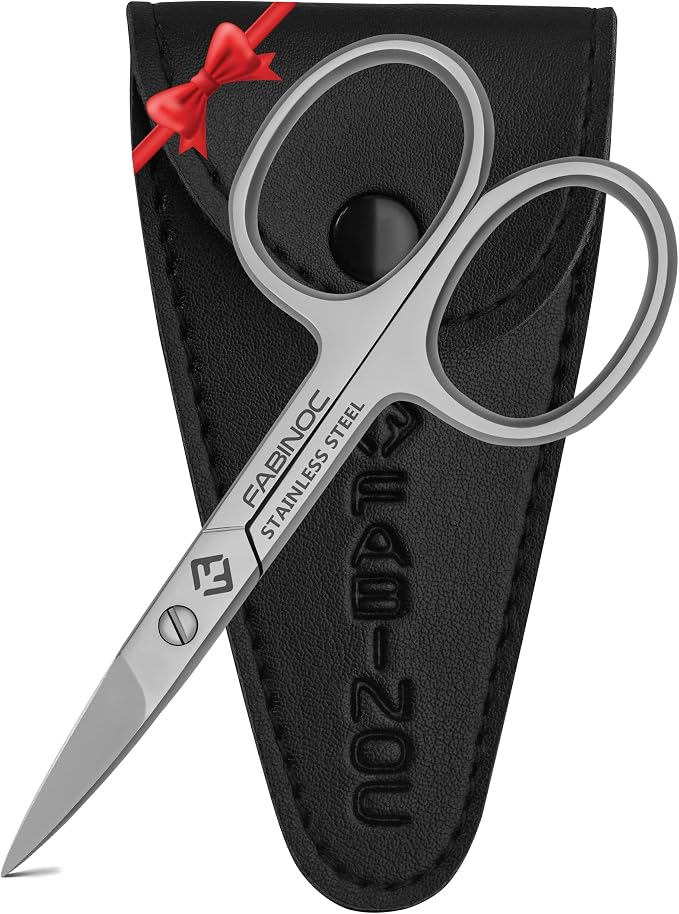 Straight Nail Scissors for Men & Women – German Quality Stainless Steel – Small by FABINOC