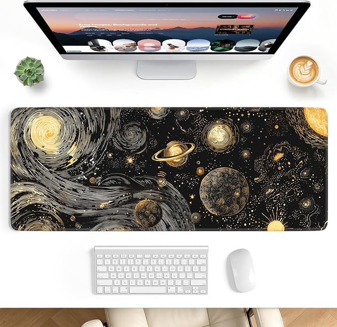Desk Mat, Big Desk Pad, 31.5x11.8 Inches Extended Big Gaming Mouse Pad by stanploe