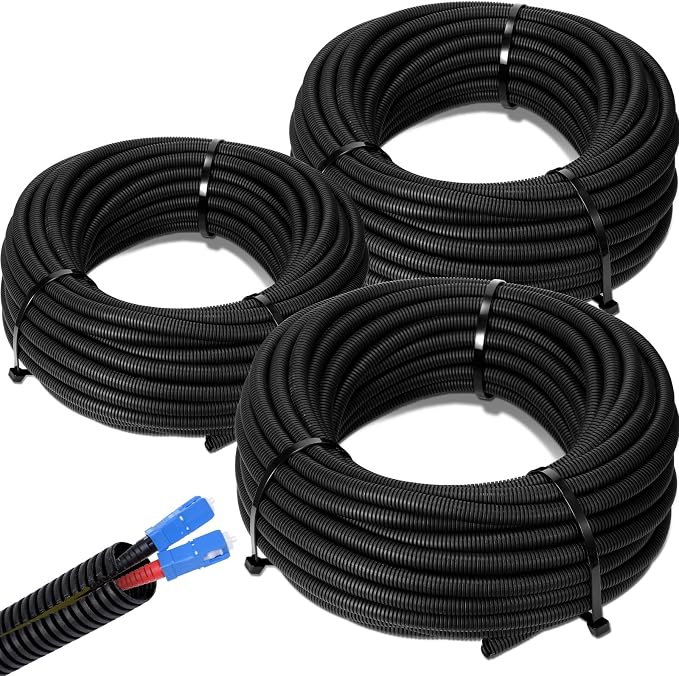 Sasylvia 1/4", 3/8" x 300 Ft Split Wire Loom Tubing Automotive Wire Loom by Sasylvia