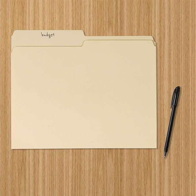 Amazon Basics Manila File Folders, Letter Size, 1/2 Tab in Left and Right - Image 5