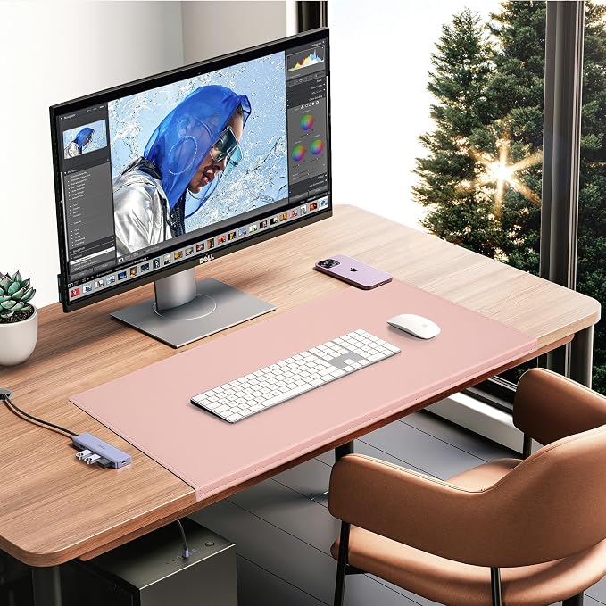 AKOZLIN 27.55”x 15.8" Soft PU Leather Surface Office Desk Mouse Mat Anti-Push - Image 8