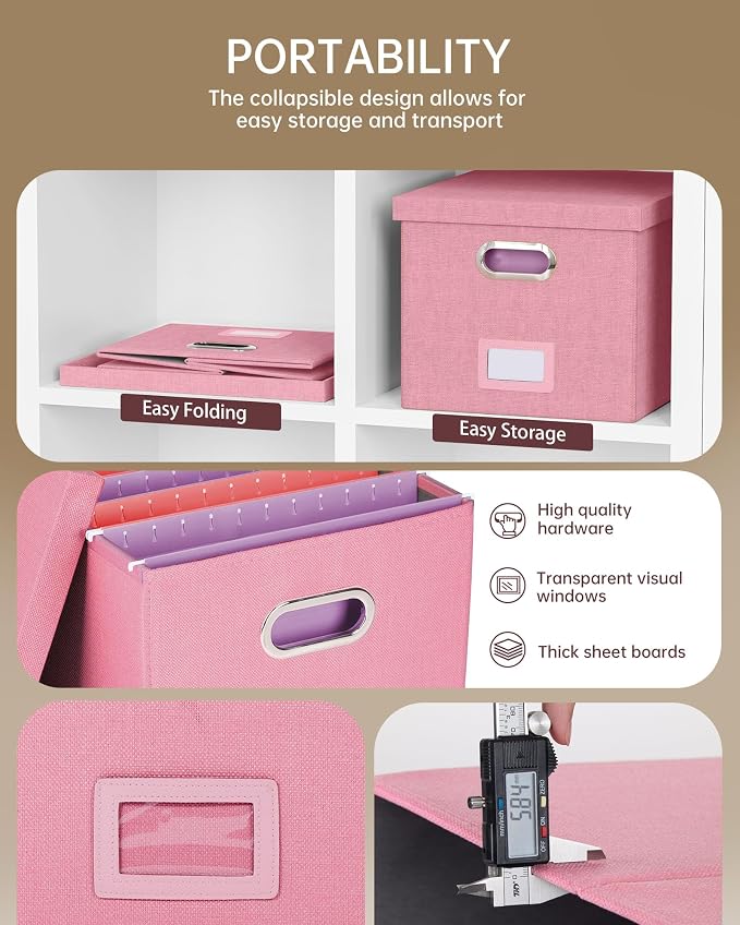 Oterri 2 Pack File Storage Organizer, Filing Box, Portable File Box - Image 2