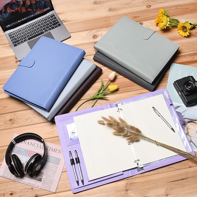 Wonderpool A4 PU Leather 3 & 4 Ring Holder Writing Portfolio Multi Document Case - Image 6