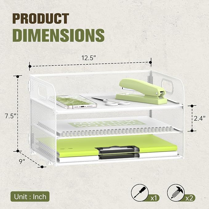 DALTACK 3 Tier Paper Organizer - Image 3