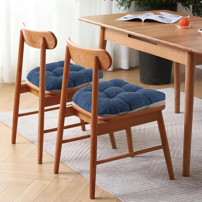 Non Slip Chair Cushions for Dining Chairs Set of 4 Kitchen Chair Cushions - Image 2