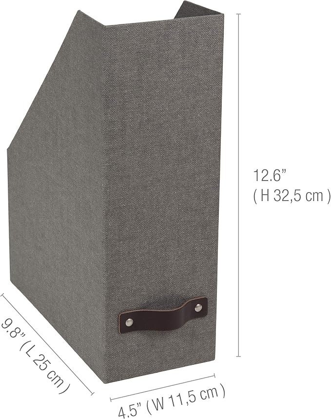 Bigso Box of Sweden Estelle Canvas Fiberboard Upright Magazine Storage Box - Image 3