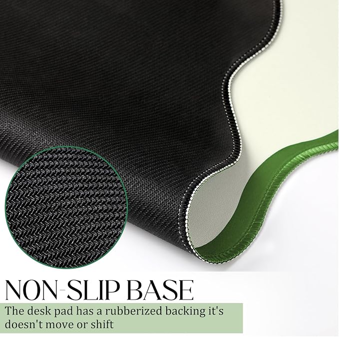 Hahafelt Scalloped Desk Mat Large Desk Pad Cute Coquette Table Mat Back to - Image 3