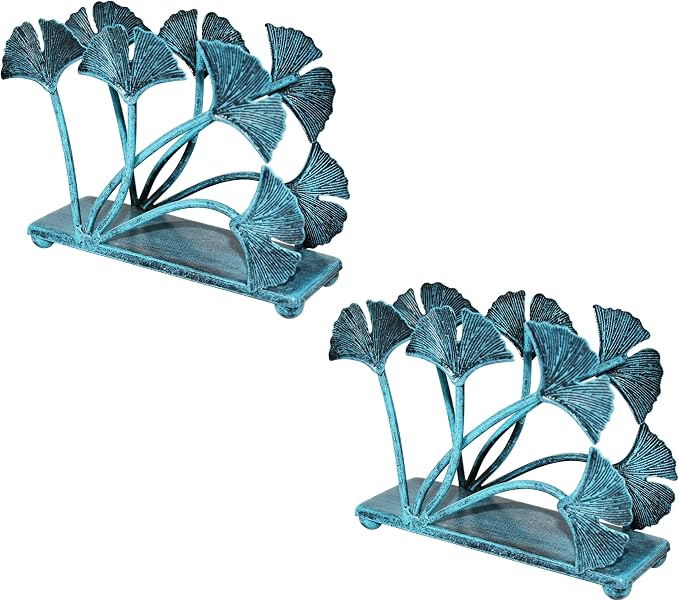 OwlGift Set of 2 Modern Ginkgo Leaves Design Napkin Holder, Metal Paper Napkin - Image 3