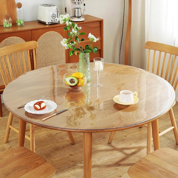 Warmstar Clear Table Protector, 2mm Thick, 38 Inch Round, Plastic Table Cover by Warmstar