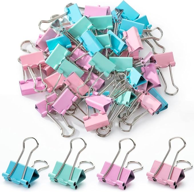 Mr. Pen- Small Binder Clips, Small Size | Pastel Color Metal Binder Paper Clips by MrPen