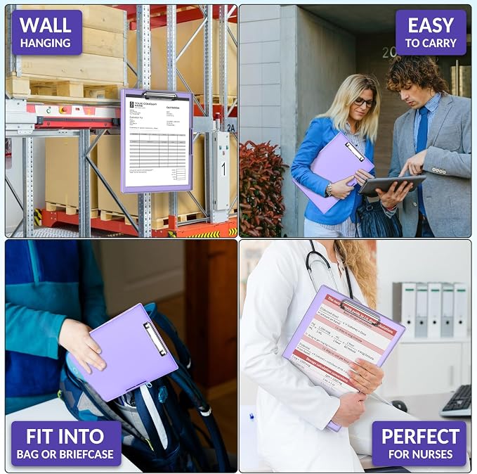 Sooez Clipboard with Storage, Heavy Duty Cleaview Clip Boards 8.5x11 with Dual - Image 7