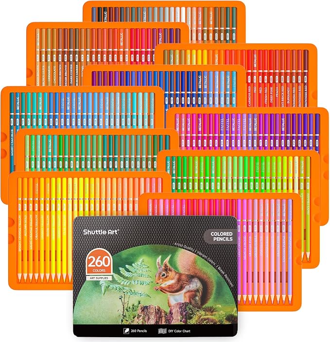 Shuttle Art 260 Coloring Pencils by ShuttleArt