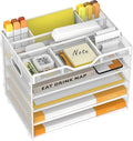 5 Tier Paper Letter Tray with 3 Drop-in Pen Holders, Mesh Desk File Organizer by OrgMate