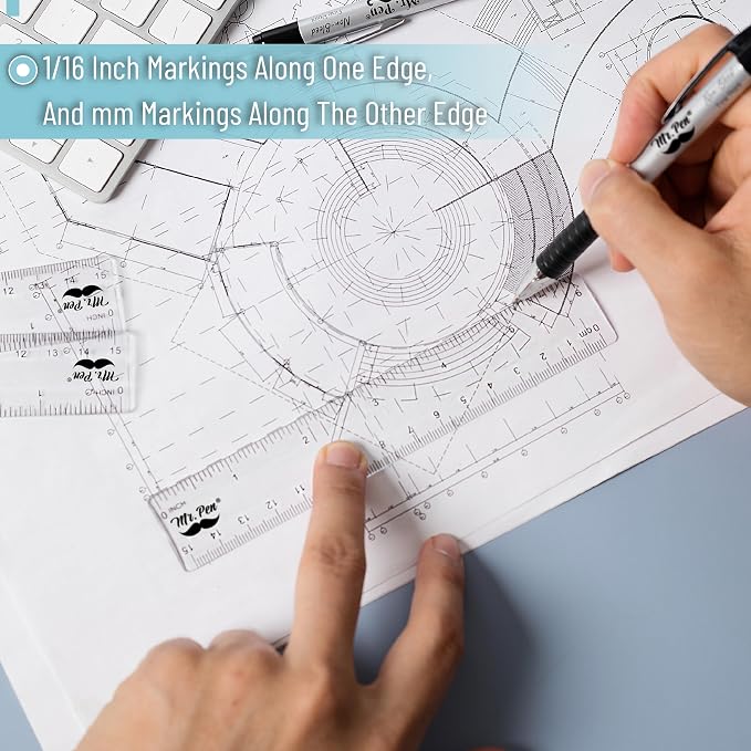 Mr. Pen- Plastic Rulers, 6 Inch, 3 Pack, Easy-to-Read Markings | - Image 4